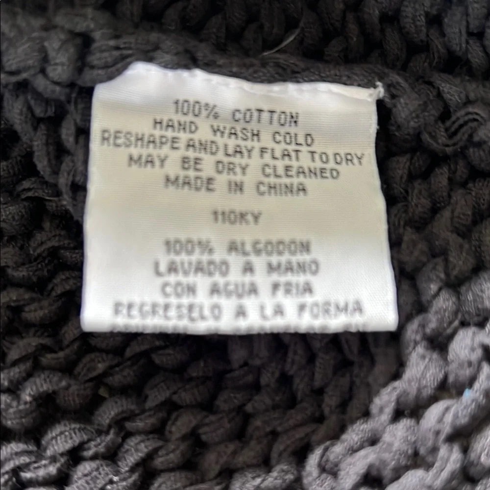 Eileen Fisher chunky cotton knit black sweater tank - Picture 3 of 4